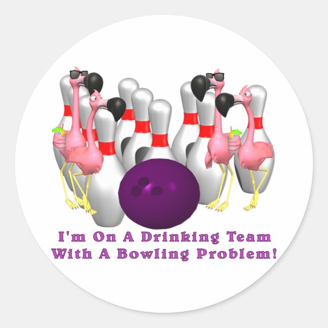 Sticker Rond Bowling : Équipe de boeufs (Devant)