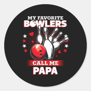 Sticker Rond Bowling Funny Mon Bowler Favori M'Appelle P