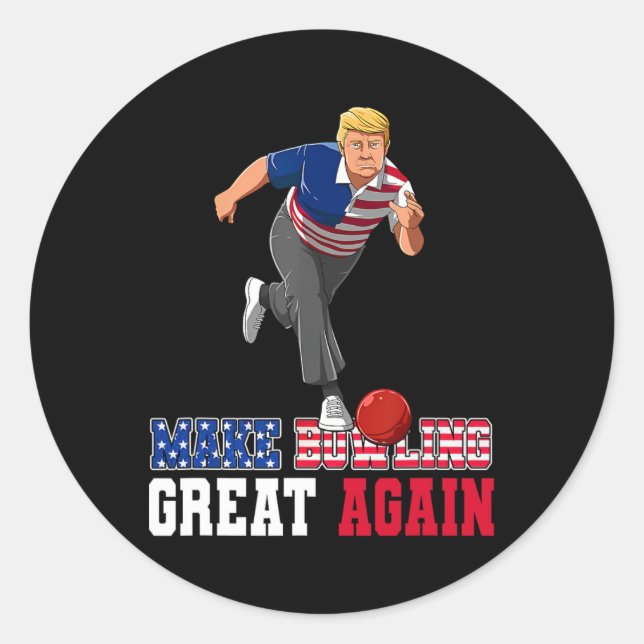 Sticker Rond Bowling Great Again - Drôle Trump Bowling Accesseu (Devant)