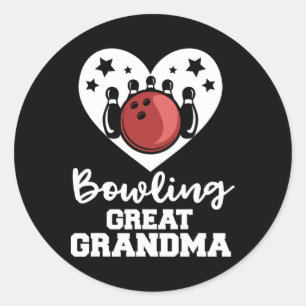 Sticker Rond Bowling Great Grand Grand Grand Coeur Grand-Mère F