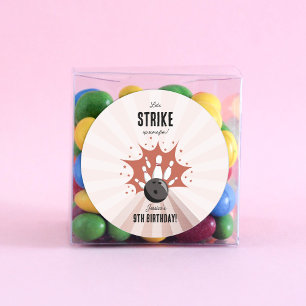 Sticker Rond Bowling Grève Un Amusant Anniversaire Rose Gold Gi