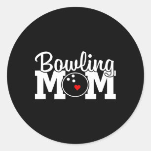 Sticker Rond Bowling Maman Fête des mères fête d'anniversaire p