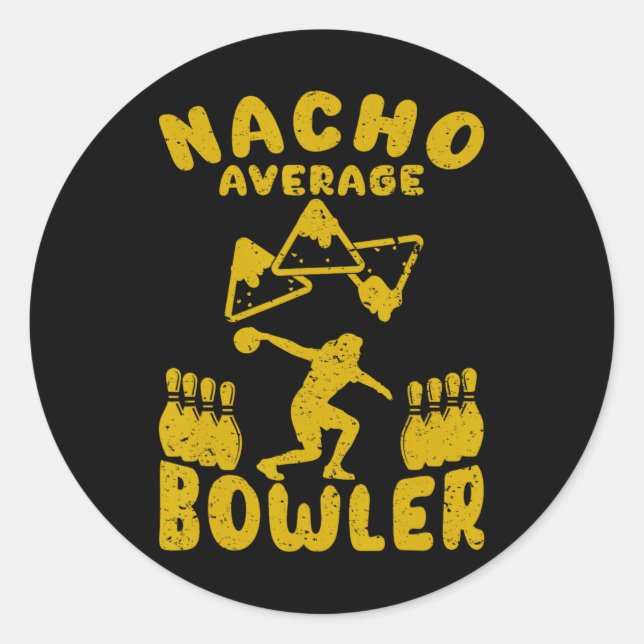 Sticker Rond Bowling Nacho Moyenne Bowler Cinco De Mayo M (Devant)