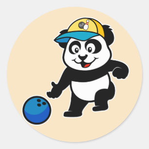 Sticker Rond Bowling Panda