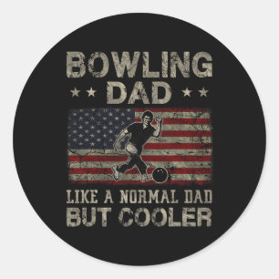 Sticker Rond Bowling Papa Comme Un Père Normal Mais Père Glaciè