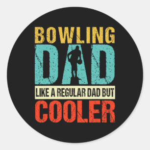 Sticker Rond Bowling Papa Funny Bowlers Spare Bowling Pin Grève