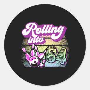 Sticker Rond Bowling Party Rolling En 64 Bowling Anniversaire