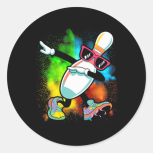 Sticker Rond Bowling Pin Dabbing Sungles Bowler Player Kids Boy