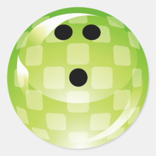 STICKER ROND BOWLING RÉTRO VERT