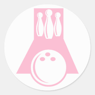 Sticker Rond Bowling rose-clair