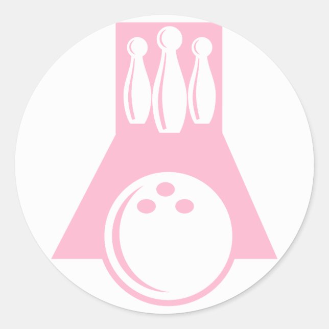 Sticker Rond Bowling rose clair (Devant)