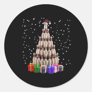 Sticker Rond Bowling sapin de Noël Funny Noël Famille jumelée