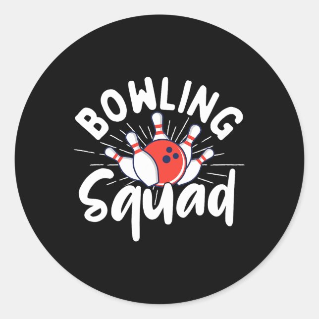 Sticker Rond Bowling Squad - Bowler Bowling (Devant)