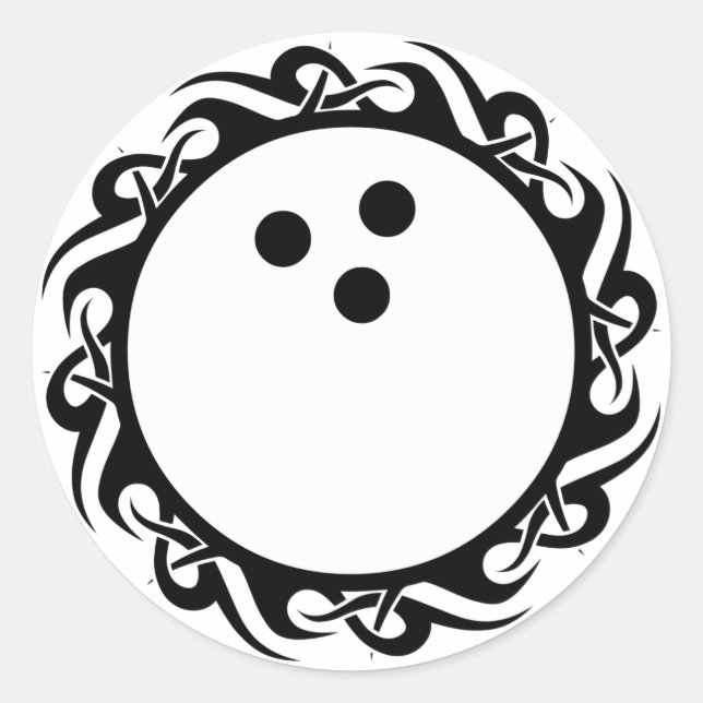 Sticker Rond bowling tribal (Devant)