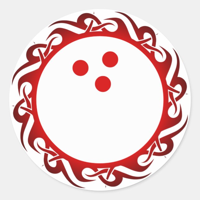 Sticker Rond bowling tribal (Devant)