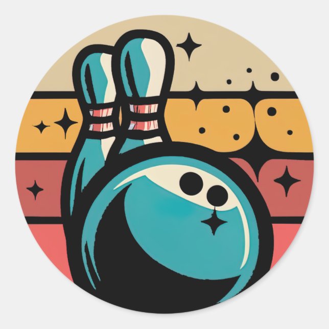 Sticker Rond Bowling vintage (Devant)