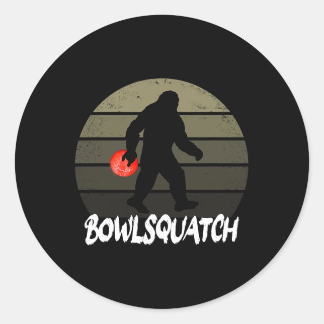 Sticker Rond Bowlsquatch Bowling Ll Sasquatch Bowler Sq (Devant)
