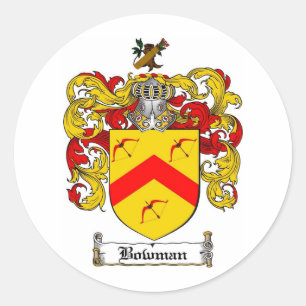 STICKER ROND BOWMAN FAMILLE CREST - BOWMAN COAT OF ARMS