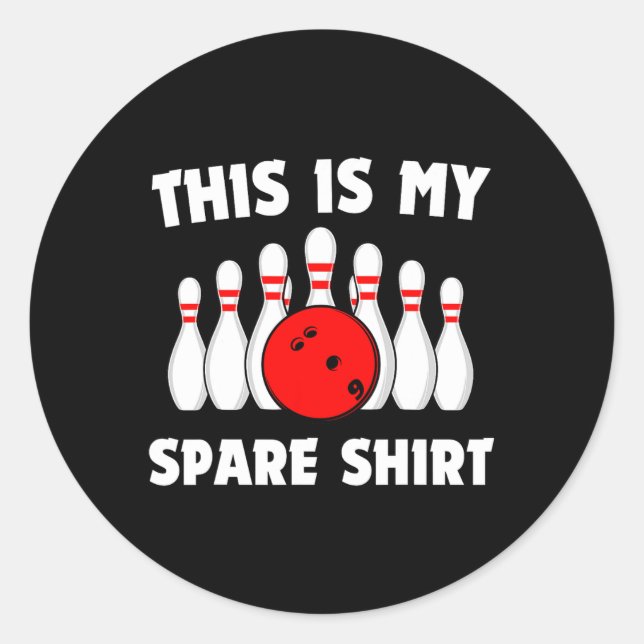 Sticker Rond Bowny C'Est Mon Rétro Spare Shirt Bowling (Devant)