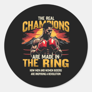 Sticker Rond Boxe amusante - Oui