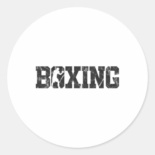 Sticker Rond Boxe Boxe Vintage 5 (Devant)