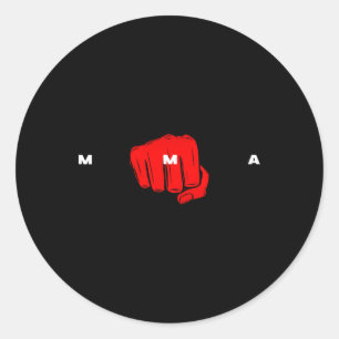 Sticker Rond Boxe d'arts martiaux mixtes Jiu-jitsu Mixed martia