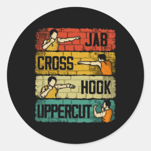 Sticker Rond Boxe de crochet croisé Jab