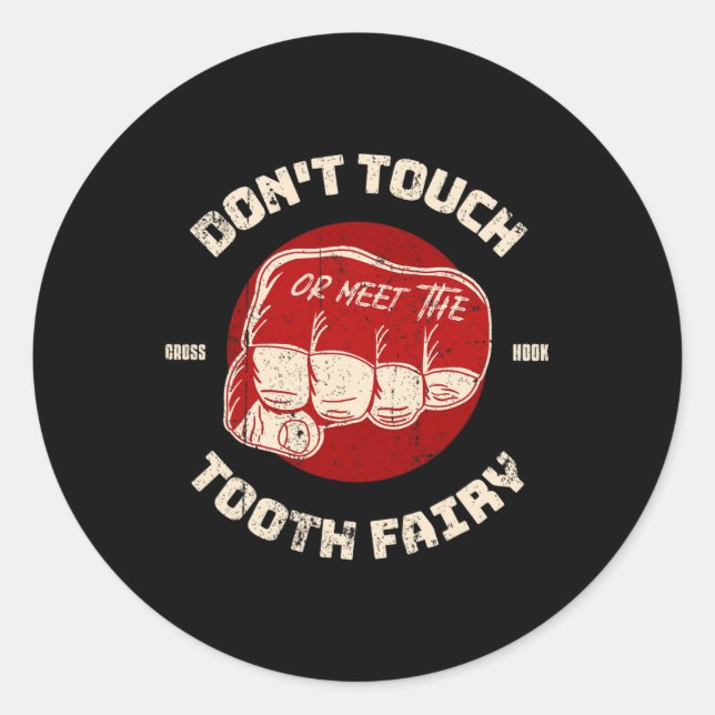 Sticker Rond Boxe de poing Kickboxing Combat libre Arts martiau (Devant)
