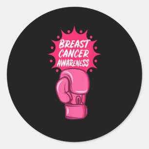 Sticker Rond Boxe de sensibilisation au cancer du sein Glove Su