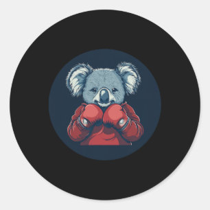 Sticker Rond Boxe D'Ours Koala Pour Un Vibe De Knockout