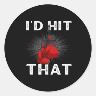 Sticker Rond Boxe Je Frapperais Ce Gants De Boxe Artiste Martia