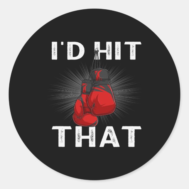 Sticker Rond Boxe Je Frapperais Ce Gants De Boxe Artiste Martia (Devant)