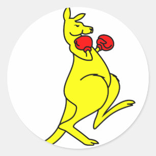 Sticker Rond Boxe Kangaroo