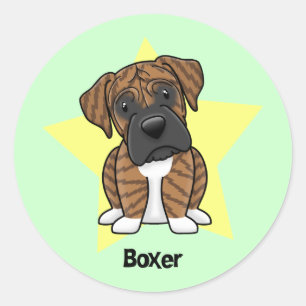 Sticker Rond Boxe Kawaii Star Brindle
