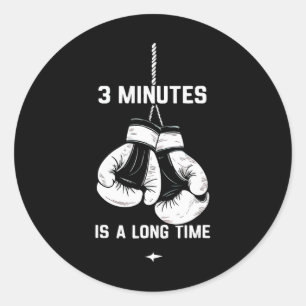 Sticker Rond Boxe Kickboxing Boxeur 3 minutes est un long momen