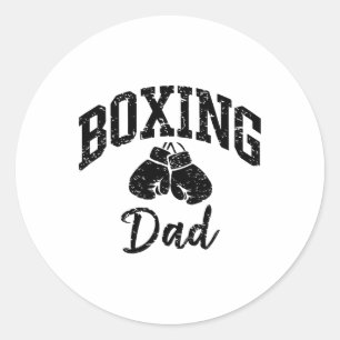 Sticker Rond Boxe Papa Athlète Amateur Cool sportif