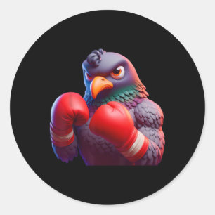 Sticker Rond Boxe Pigeon Boxer Kickboxer Mixed martial art Comb