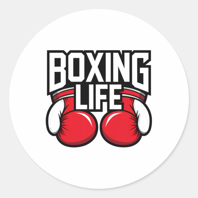 Sticker Rond Boxe Pour Boxers Professionnels Amateurs 5 (Devant)