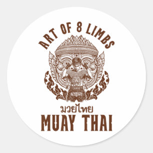 Sticker Rond Boxe thaïlandaise Boxe thaïlandaise Boxeur Art des