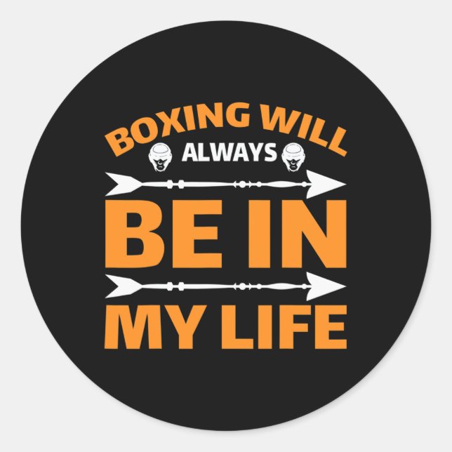 Sticker Rond Boxe thaïlandaise de kickboxing  (Devant)