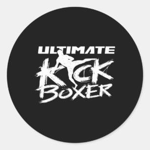 Sticker Rond Boxe thaïlandaise Ultimate Kickboxer Boxe thaï Box