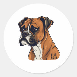 Sticker Rond Boxer Bark Designs Punchy Graphic designs