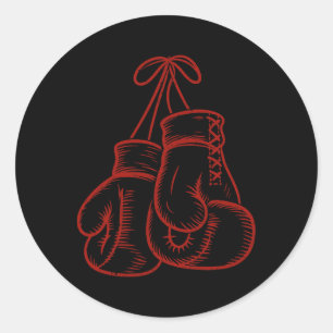 Sticker Rond Boxer Boxer Ring Martial Art Sport Kickboxer Trai