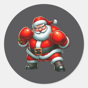 Sticker Rond Boxer Joyeux Noël Xm