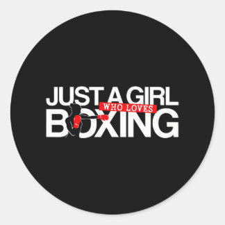 Sticker Rond Boxer Juste Une Fille Qui Aime Boxer