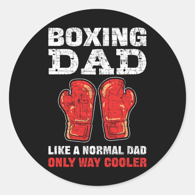Sticker Rond Boxer Papa Comme Un Père Normal Seulement Glacière (Devant)