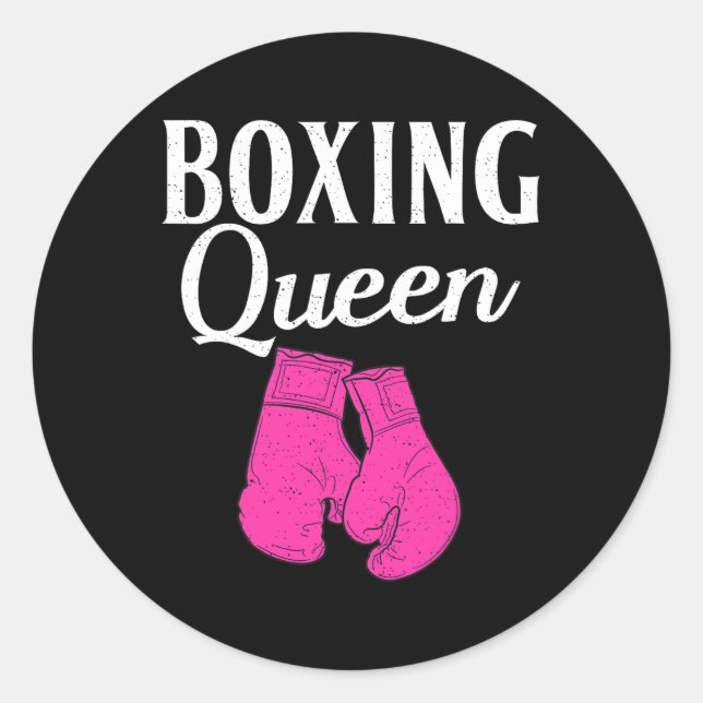 Sticker Rond Boxer sport Queen Boxer (Devant)