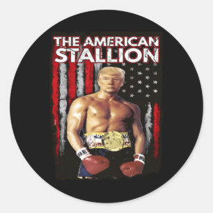 Sticker Rond Boxer Trump Rocky Trump meme Trump 2024