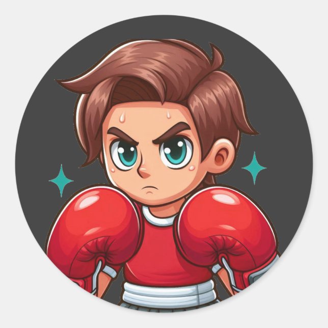 Sticker Rond boxeur (Devant)
