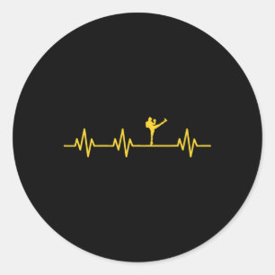 Sticker Rond Boxeur de kickboxing Coup de pied Ligne de vie Bat
